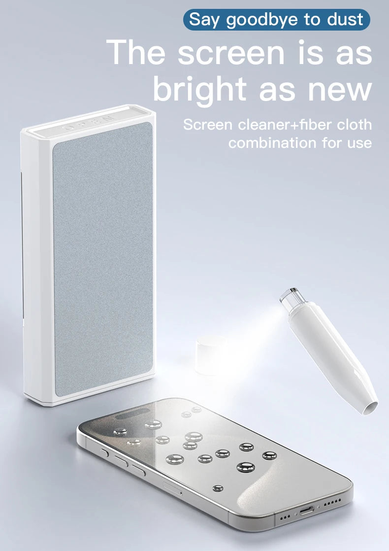 22-in-1 Multi-Function Cleaning Kit with screen cleaner and fiber cloth for iPhone, iPad, and more.