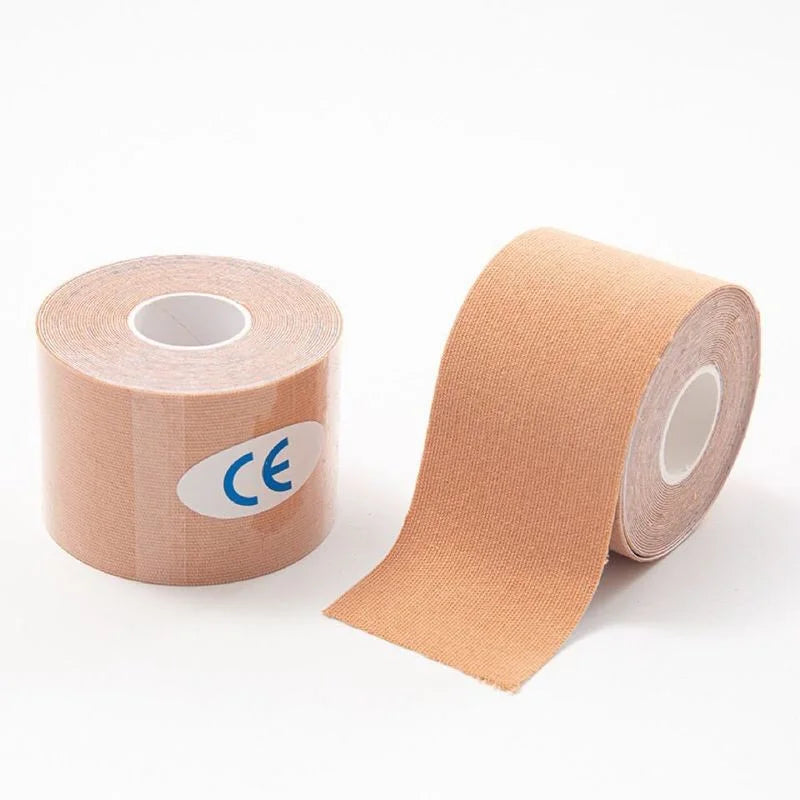 5-10 cm Kinesio tape roll for muscle support, elastic bandage for knee pain relief and athletic recovery.
