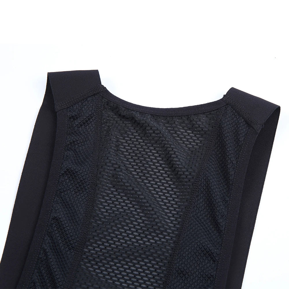 Close-up of YKYWBIKE men's cycling bib shorts featuring breathable mesh design for comfort during long rides.