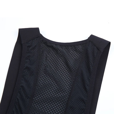 Close-up of YKYWBIKE men's cycling bib shorts featuring breathable mesh design for comfort during long rides.