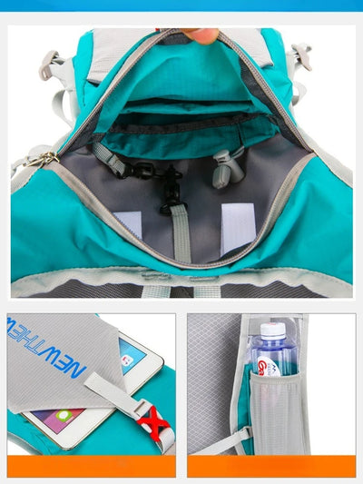 Ultralight waterproof hydration backpack interior showing compartments for hydration and storage.
