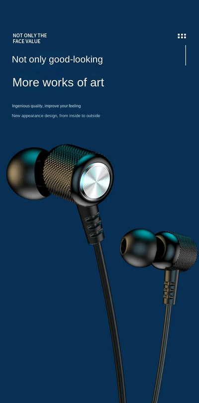 Stylish Bluetooth earphones showcasing a sleek design with dynamic sound quality on a blue background.