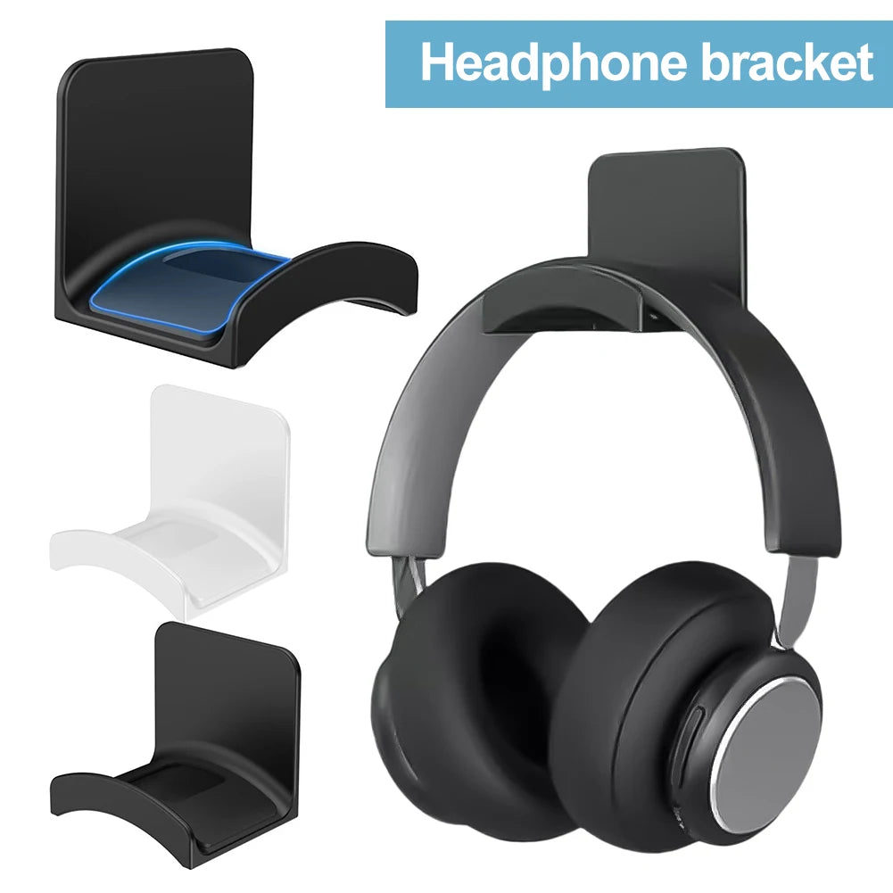 Universal headphone bracket with multiple color options and a headset holder for damage-free mounting.