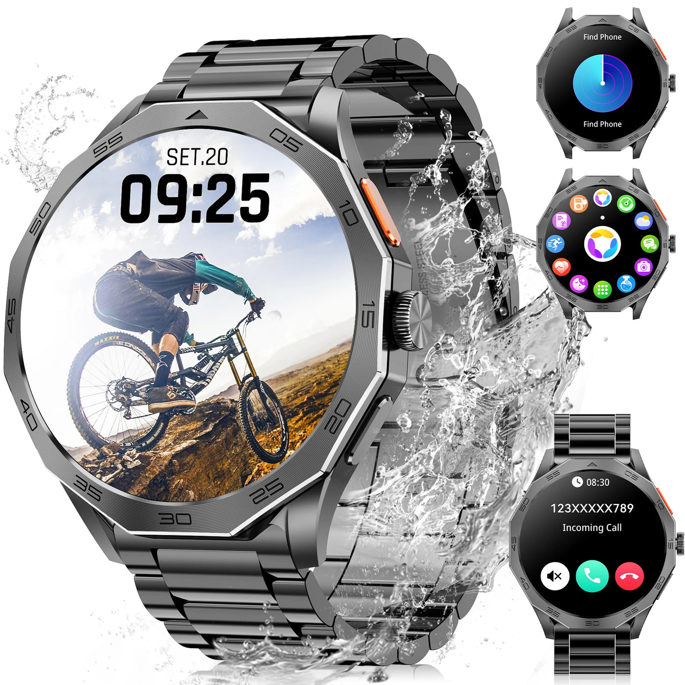 Ultra-resistant smartwatch featuring water resistance, fitness tracking, and stylish design for active lifestyles.