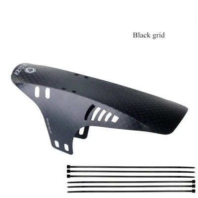 Reflective MTB bike mudguard front fender in black with grid design, ideal for mountain bikes to prevent mud splatter.