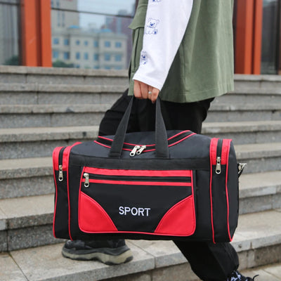 Large capacity waterproof sports bag with adjustable shoulder straps, perfect for yoga and outdoor activities.
