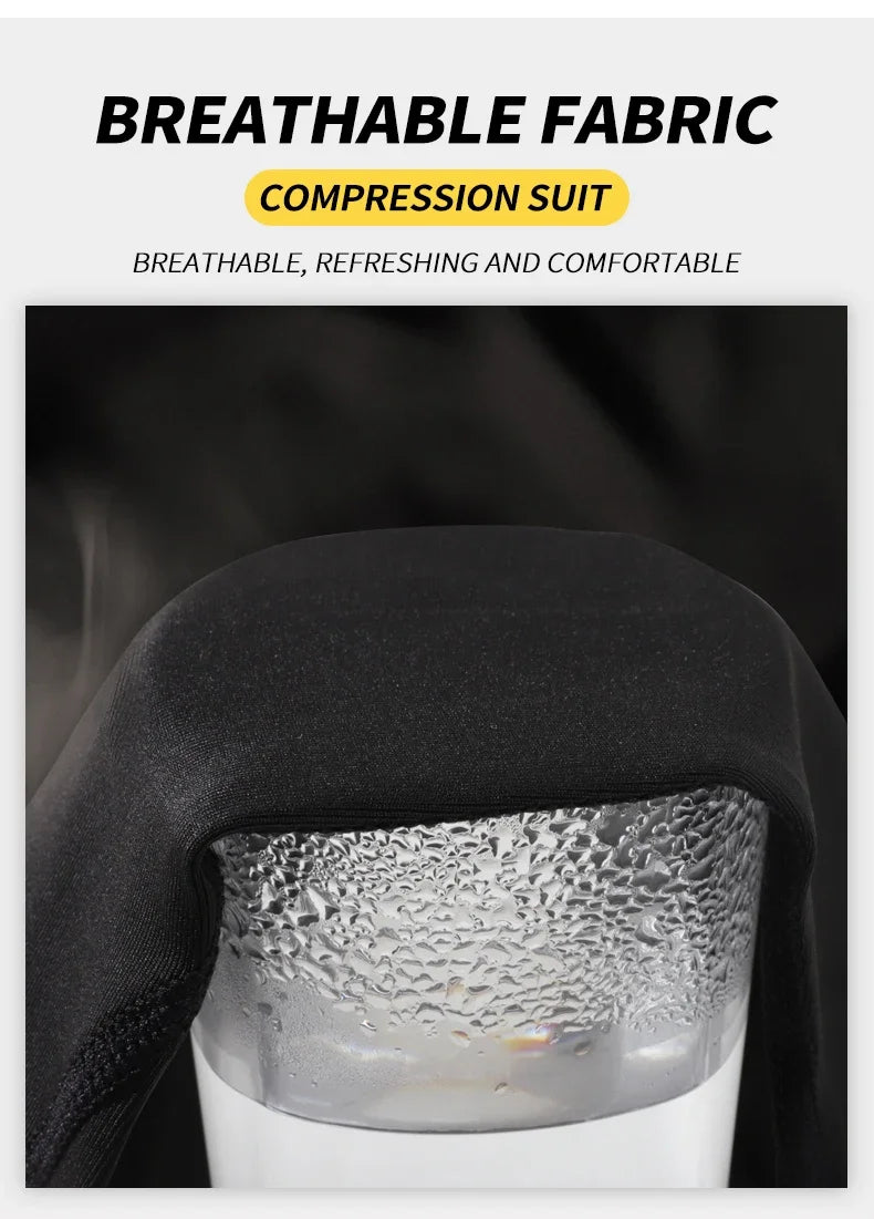 Close-up of a black breathable compression suit fabric, emphasizing comfort and moisture-wicking features.