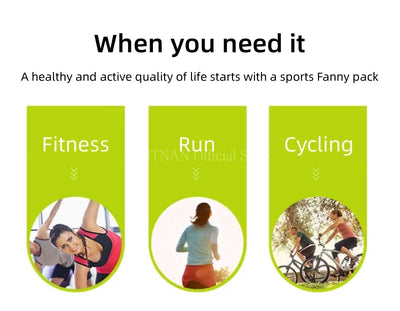 Healthy lifestyle with Waterproof Running Waist Pack for fitness, running, and cycling activities.