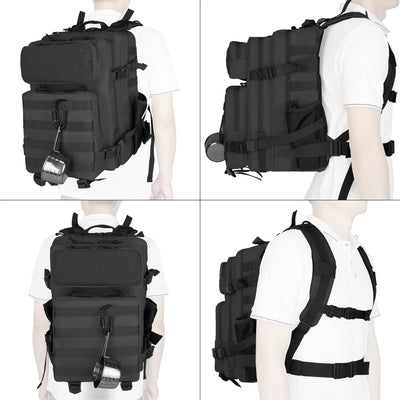 Versatile 45L tactical backpack for hiking, camping and fitness, featuring waterproof design and multi-functional expansion.