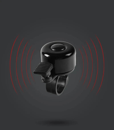 Loud aluminum alloy MTB bicycle bell with handlebar mount, designed for safety and visibility while cycling.