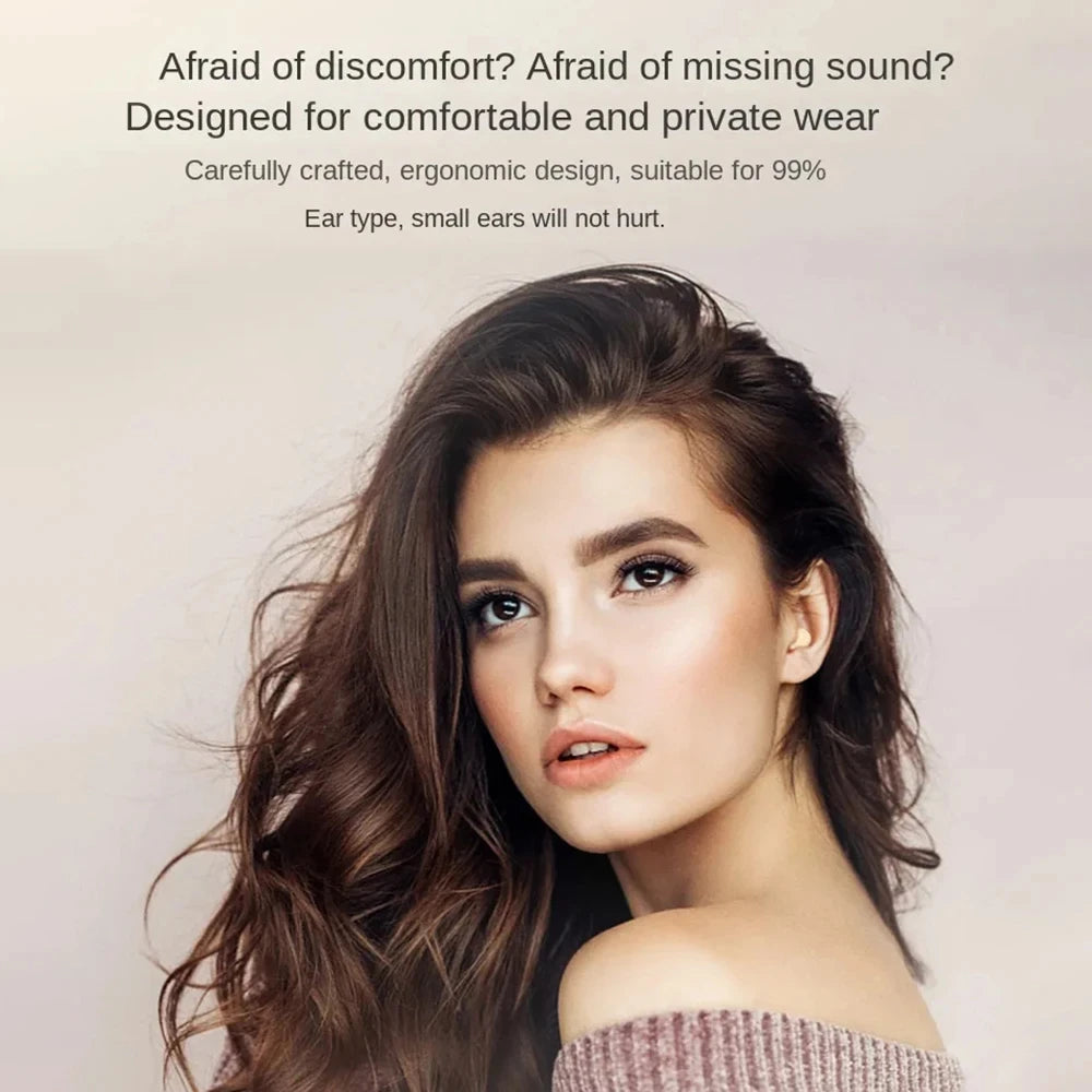 Comfortable and ergonomic design for the Mini Invisible TWS Earbuds, suitable for most ear types.