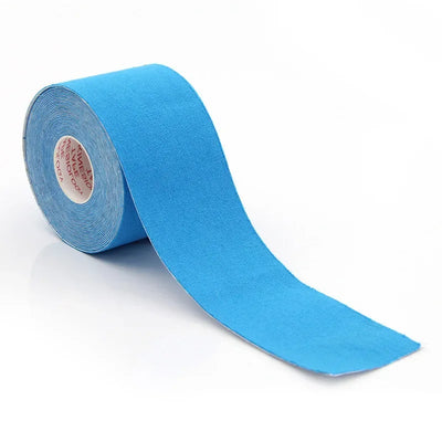 Blue kinesiology tape roll, 2.5CM*5M, for face and neck lifting in skin care, wrinkle removal tool.