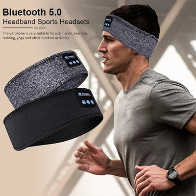 Wireless Bluetooth 5.0 headband sports headsets for gym, running, exercise, and outdoor activities.