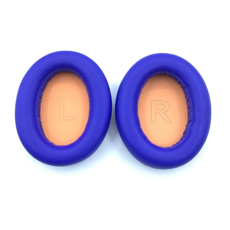 Replacement protein ear pads in blue for Anker Soundcore Life Q10 Q20 Q30 Q35 headphones, soft foam and high quality.