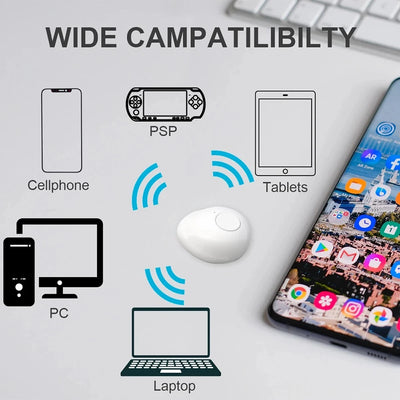 Wide compatibility of Mini Invisible TWS Earbuds with various devices like cellphones, tablets, PCs, and laptops.