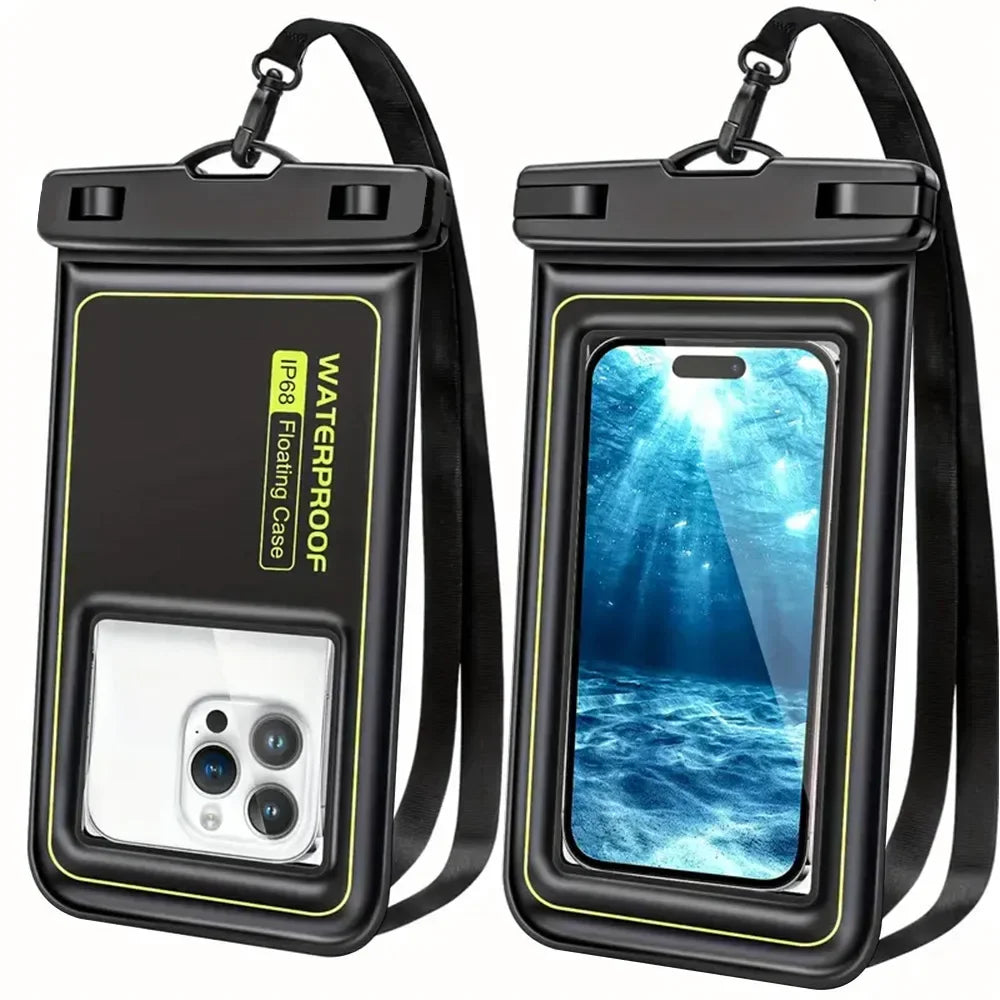 Upgrade sponge waterproof phone bag for iPhone, Samsung, Xiaomi, ideal for swimming and surfing.