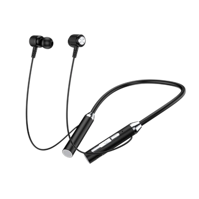 Wireless Bluetooth 5.0 neckband earphones with silicone design, hifi 9D stereo and magnetic earbuds, perfect for sports.