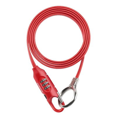 ROCKBROS high-security red anti-theft bike lock chain with combination lock for bicycles and e-bikes.