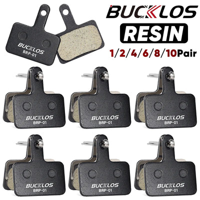 BUCKLOS BRP-01 Resin Disc Brake Pads for Shimano, available in 1, 2, 4, 6, 8, or 10 pairs.