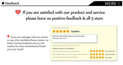 Customer feedback request with star ratings and messages encouraging reviews for service satisfaction.