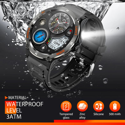 LaNikar Smart Watch with waterproof features, LED display, and fitness tracking capabilities in water setting.