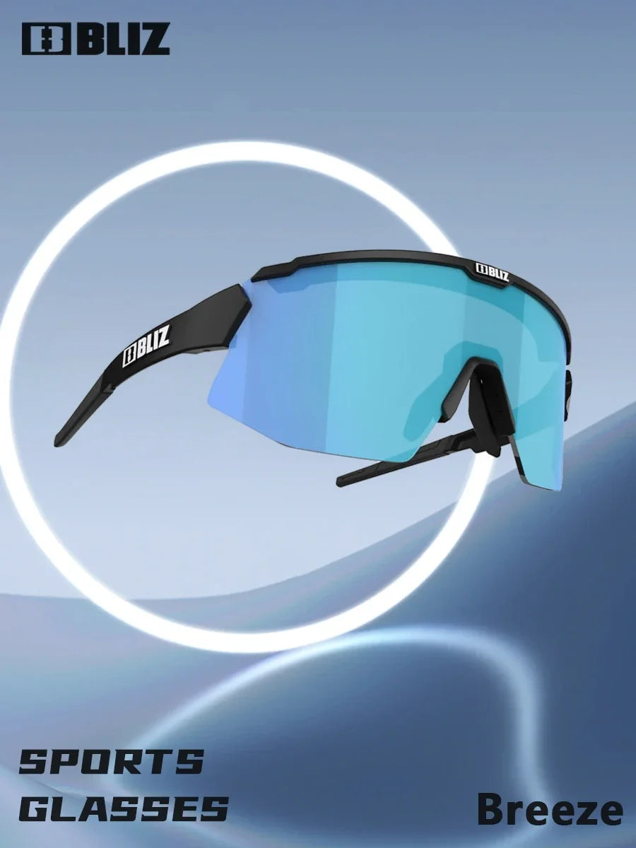 BLIZ Breeze cycling glasses with polarized lenses and UV protection for MTB and road biking.