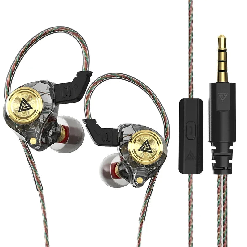 QKZ AK3 FiLe Wired Earphones with Microphone, Noise Cancelling, Dynamic Sound for Gaming and Sports.