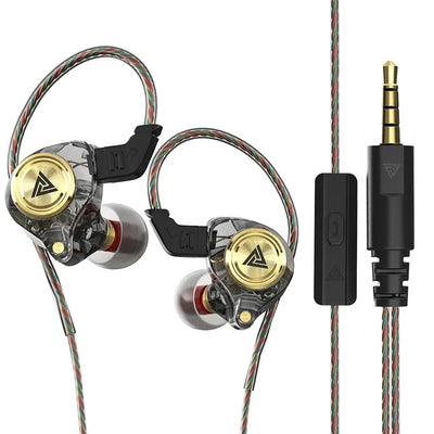 QKZ AK3 FiLe Wired Earphones with Microphone, Noise Cancelling, Dynamic Sound for Gaming and Sports.