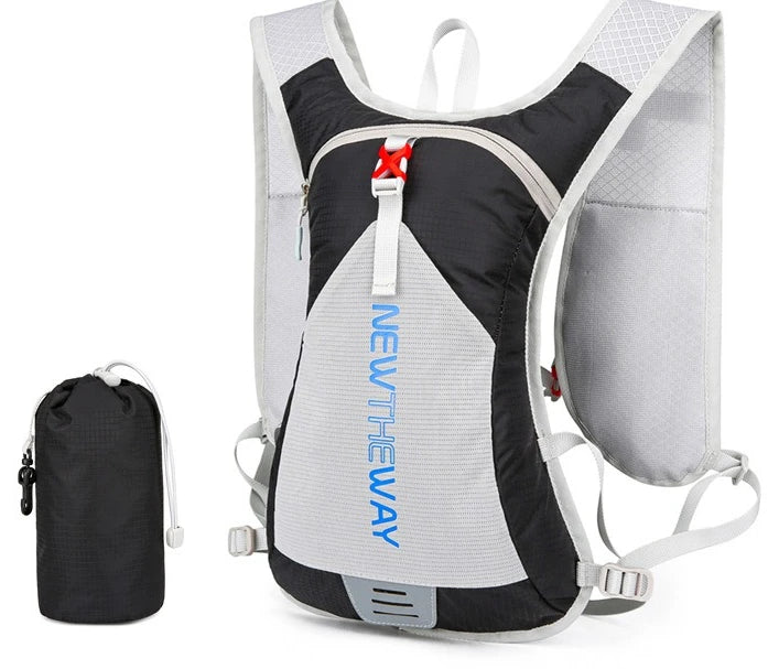 Ultralight waterproof hydration backpack, perfect for outdoor running and cycling, featuring compressible design.