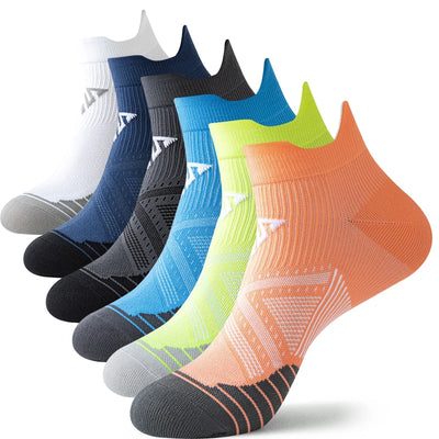 Pack of breathable sports socks in various colors for running and fitness, designed for men and women.
