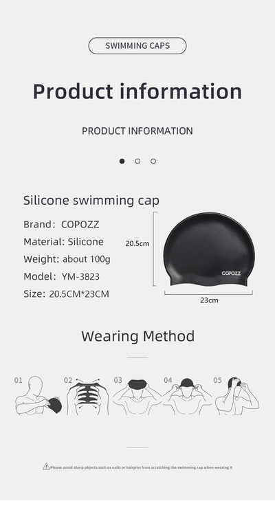 https://freeunderwater.com › products › copozz-men-women-elastic-large-size-candy-color-swimming-wear-hat-adults-waterproof-swimming-hat-silicone-swimming-caps-badmuts