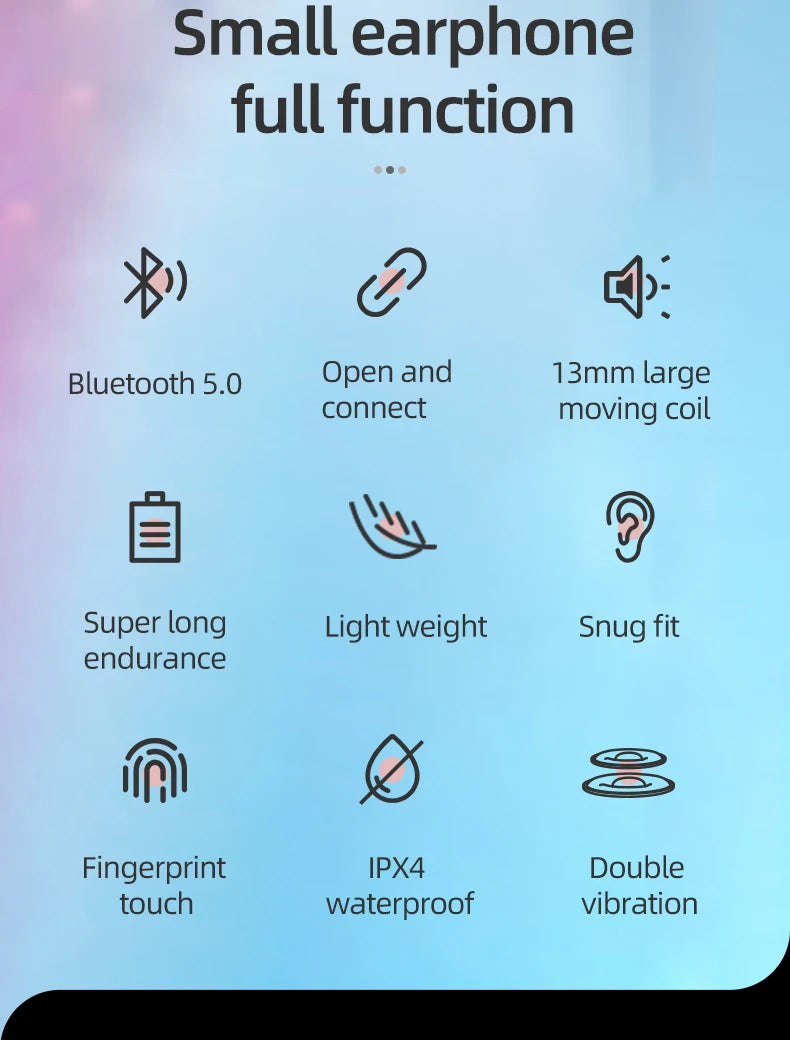 Features of Lenovo Wireless Bluetooth Earphones: Bluetooth 5.0, lightweight, IPX4 waterproof, 13mm coil, long endurance.