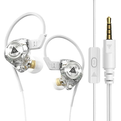 QKZ AK3 FiLe wired earphones with microphone, dynamic in-ear design, featuring noise cancellation and control button.