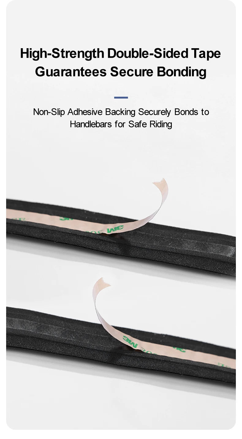 High-strength double-sided tape for secure bonding, featuring non-slip adhesive for bicycle handlebar safety.