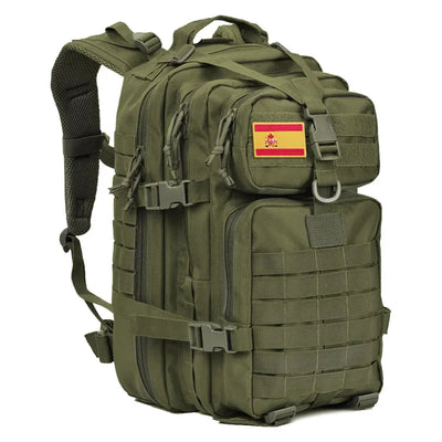 Tactical 45L gym bag backpack with multiple compartments, waterproof design, ideal for hiking, camping, and outdoor adventures.