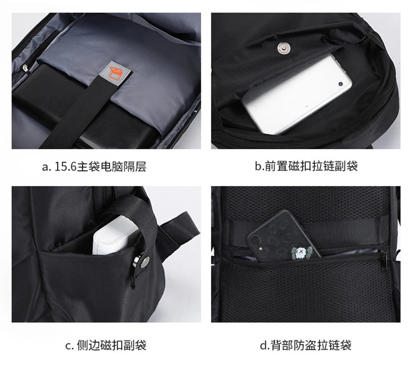 Interior features of Football Super Stars MESSI backpack, showing compartments for laptops, bottles, and secured pockets.