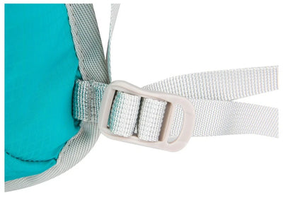 Close-up of the adjustable strap and buckle on the ultralight waterproof hydration backpack for outdoor activities.