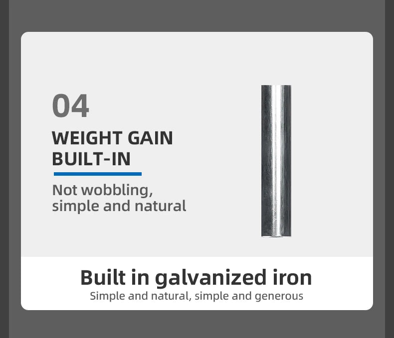 Weight gain built-in support made of galvanized iron, designed to be simple and stable without wobbling.