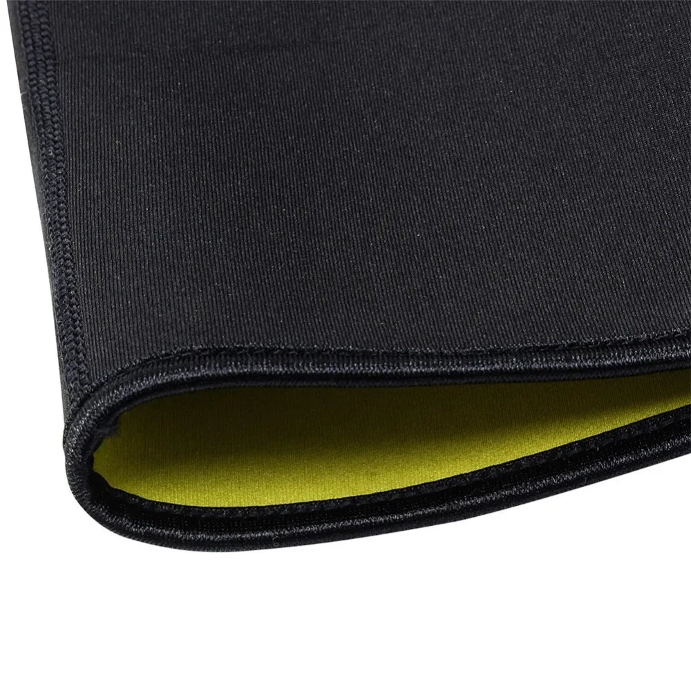 Close-up of the Men’s Slimming Body Shaper Vest showcasing its sleek black design and inner yellow lining.