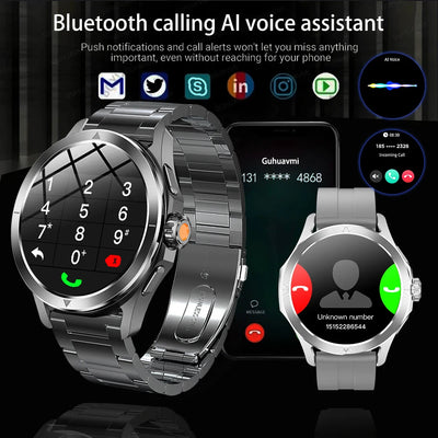 Xiaomi S4 Ultra Smartwatch showcasing Bluetooth calling and AI voice assistant features, ideal for fitness tracking.