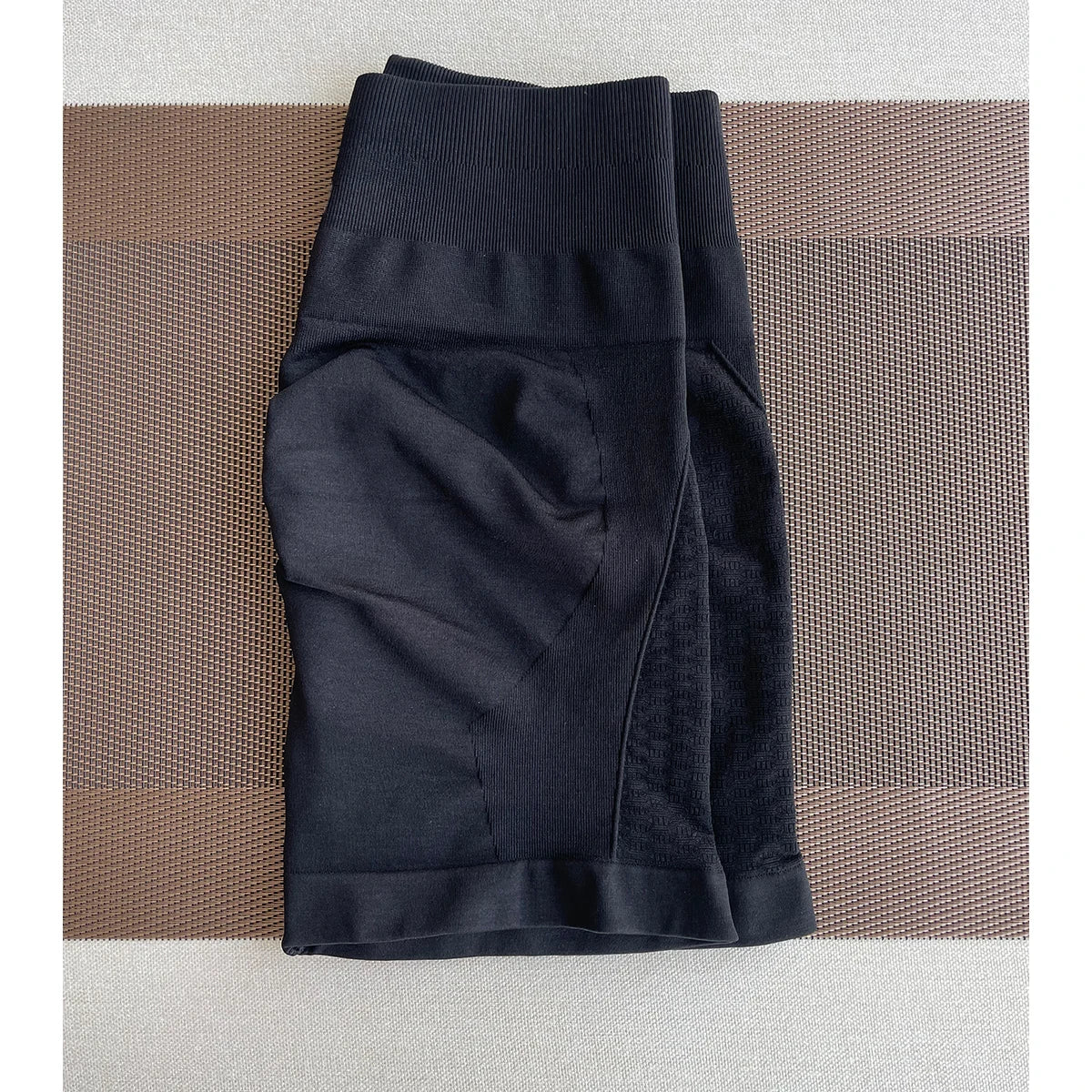 Amplify Contour Shorts for women in black, perfect for yoga and fitness workouts, seamless design and comfortable fit.