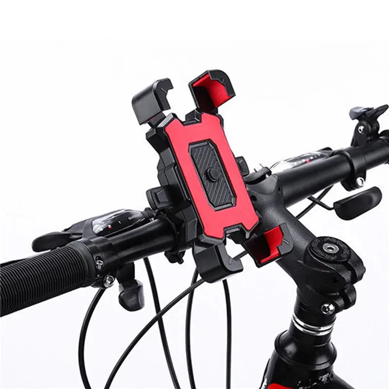 360° rotatable bicycle phone holder mounted on bike handlebar, perfect for GPS navigation.