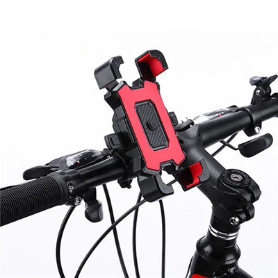 360° rotatable bicycle phone holder mounted on bike handlebar, perfect for GPS navigation.