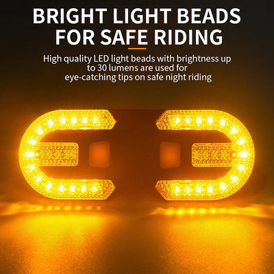 Wireless bike turn signal light with bright LED beads for safe night riding and visibility.