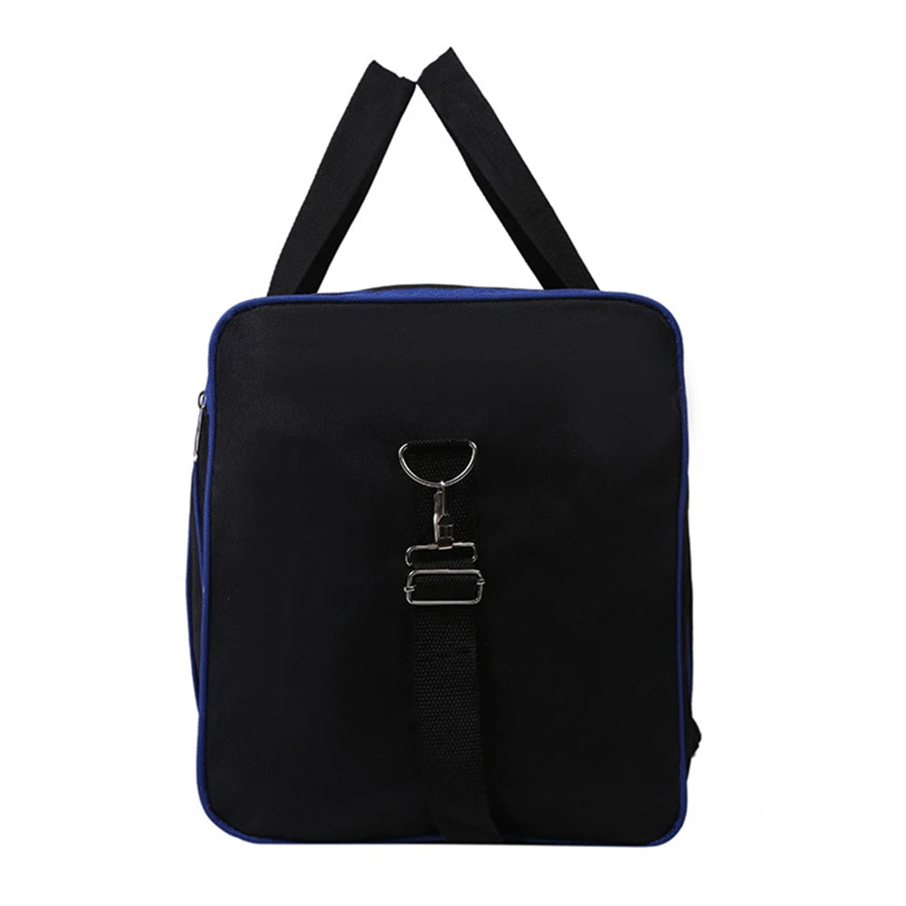 Oxford Fitness Bag in black, large capacity, waterproof, with adjustable shoulder strap for sports and yoga.