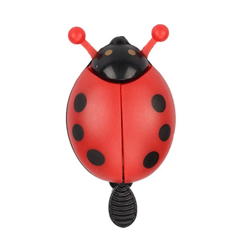 Cartoon ladybug bike bell, cute mini bicycle horn for kids and girls, colorful and playful design.