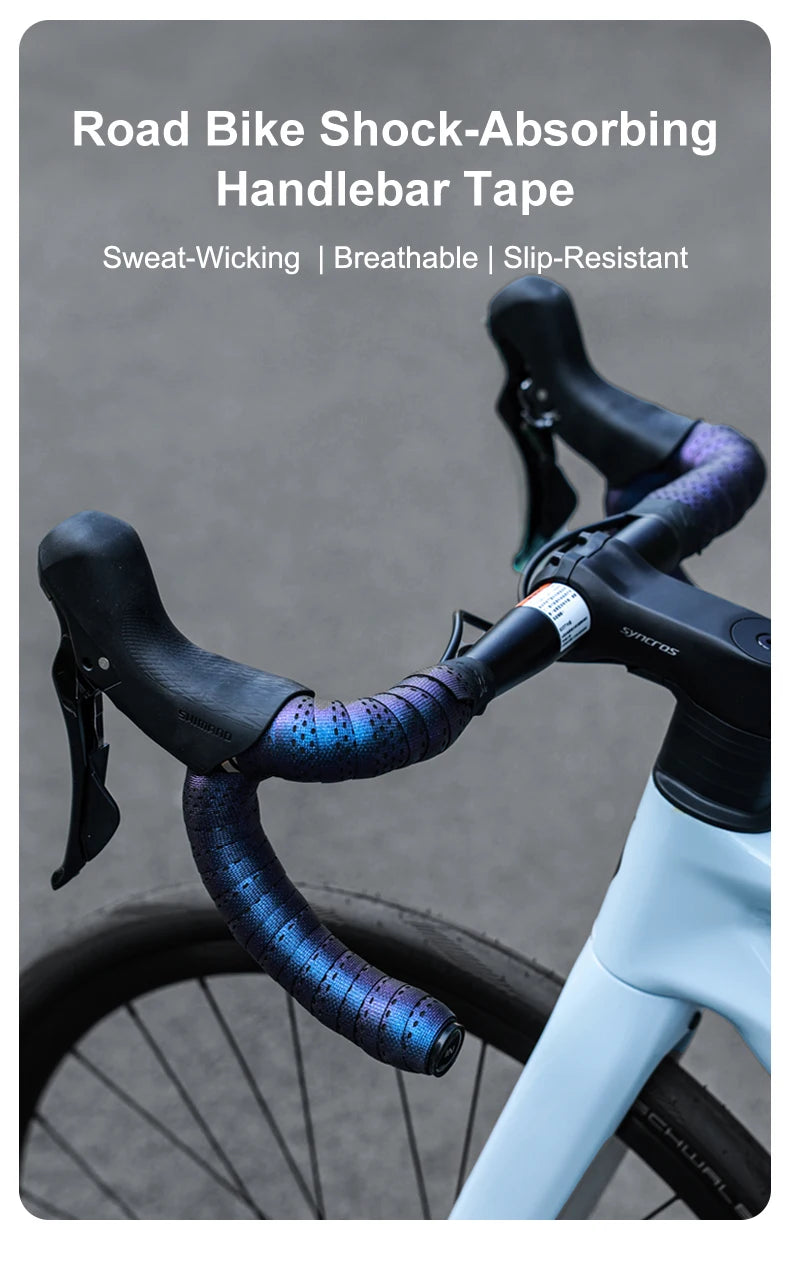 INBIKE road bike handlebar tape featuring colorful shock-absorbing, sweat-wicking, breathable, and slip-resistant material.