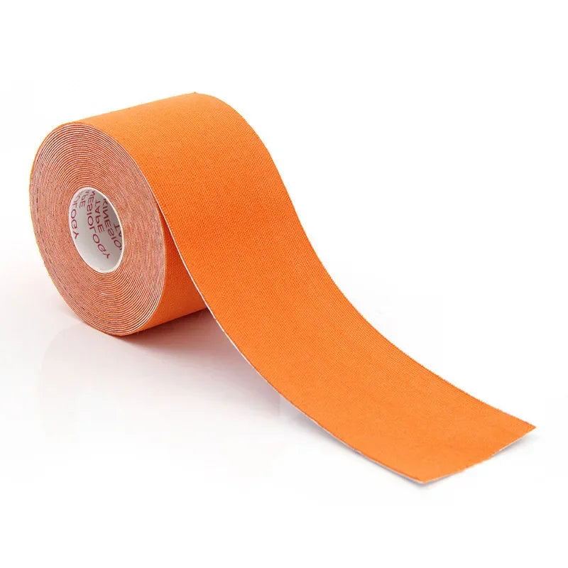 2.5CM x 5M orange kinesiology tape for facial skin care and wrinkle removal, perfect lifting bandage.