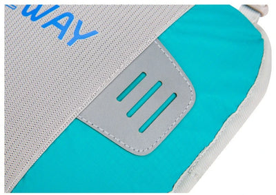 Close-up of the Ultralight Waterproof Hydration Backpack's mesh and polyester materials, designed for comfort in outdoor activities.