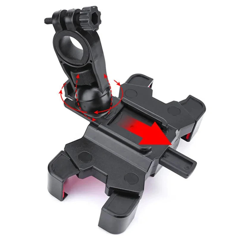 360° rotatable bicycle phone holder mount for bike and motorcycle, adjustable design.
